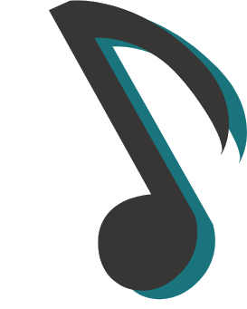 note de musique stylisée, croche simple On voit une note de musique stylisée symbolisant qu'il est facile de nous rejoindre